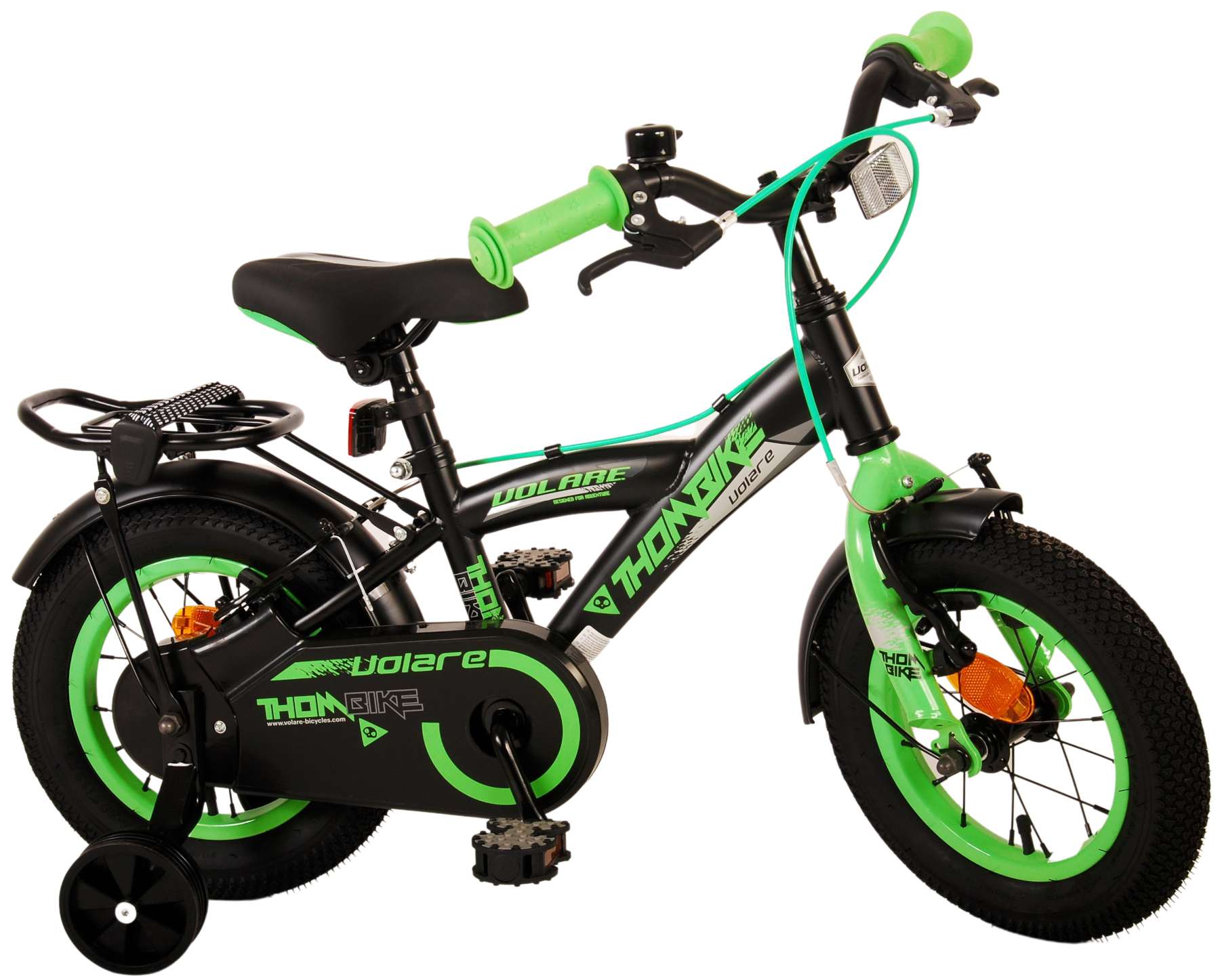 TPFSports Thombike Kinderfahrrad - Jungen - 12 Zoll - Rücktritt + Handbremse - Schwarz/Gelb