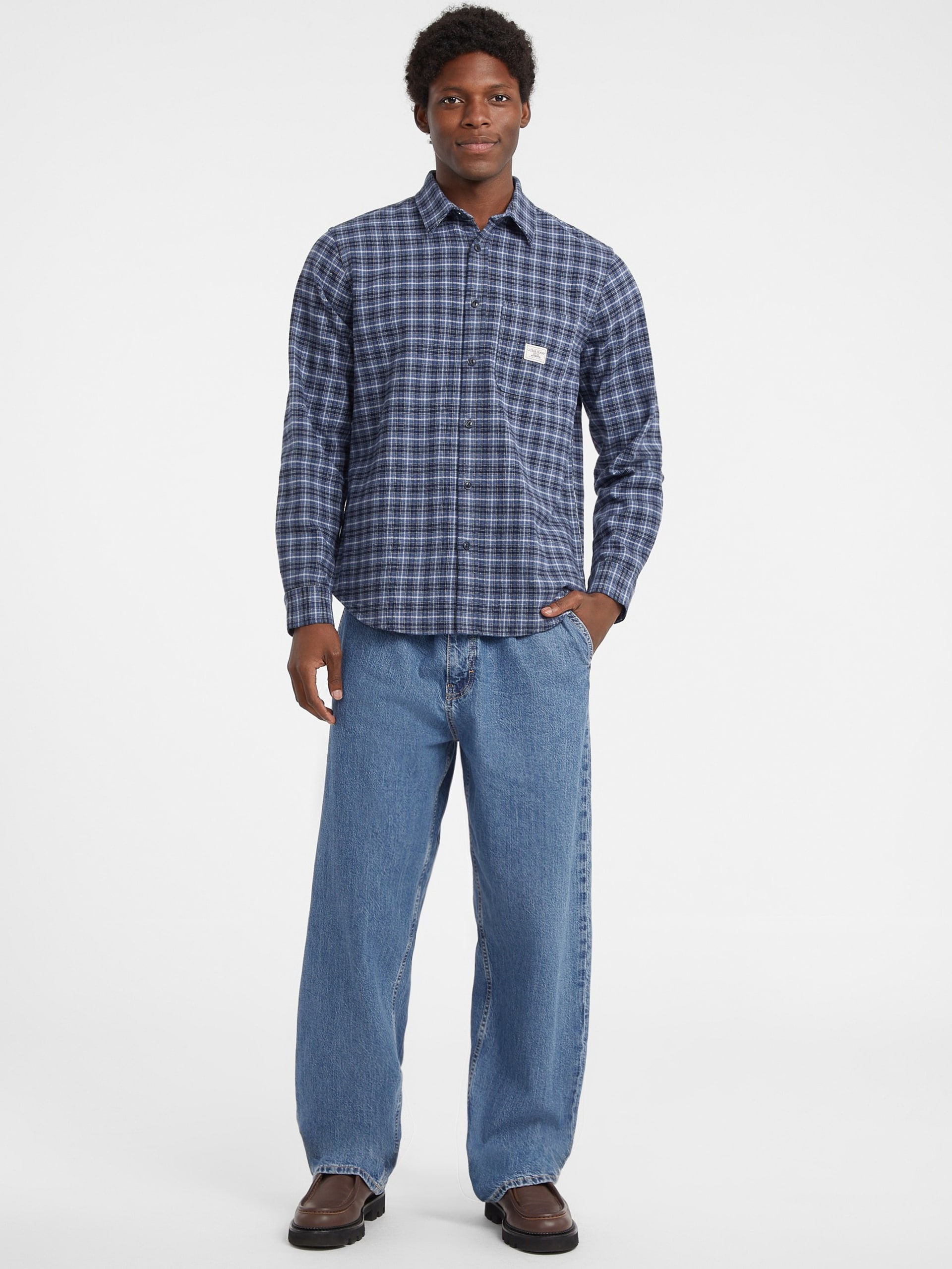 Camisa de flanela com bolso