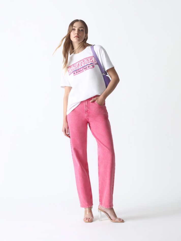 Camiseta estampada Stranger Things - Netflix - Branca