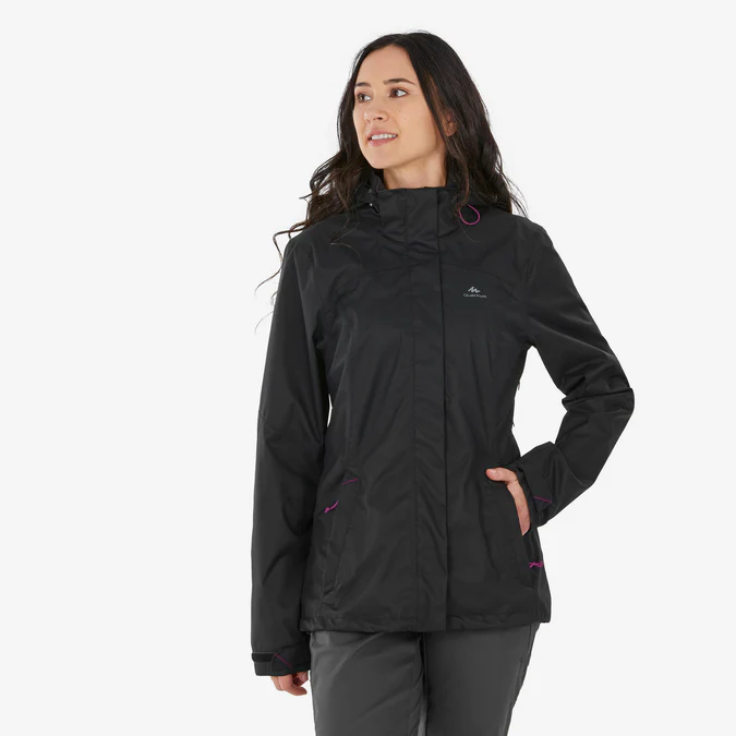 Decathlon Quechua - Jaqueta impermeável feminina Quechua para caminhadas em montanha MH100
