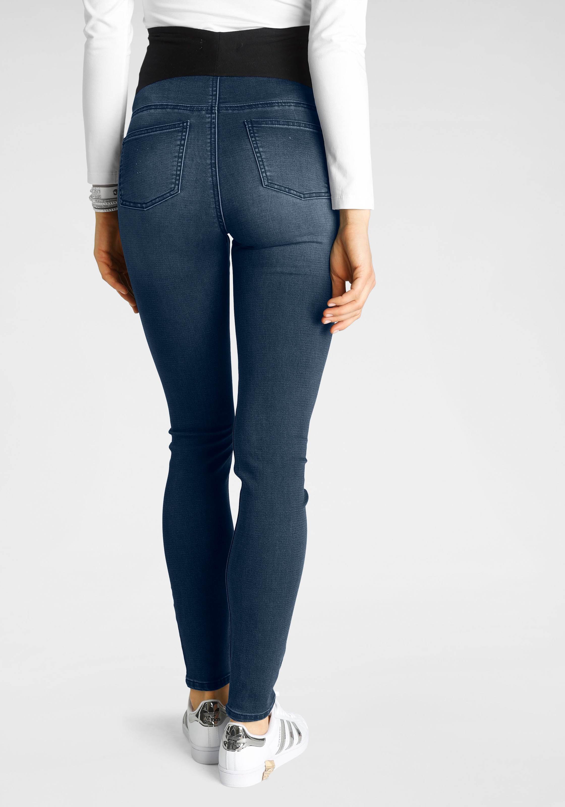 Neun Monate Umstandsjeans »Stretch-Jeans für Schwangerschaft und Stillzeit«, Umstandsjeans mit hoher Leibhöhe,  ohne Gürtelschlaufen,  Waschung