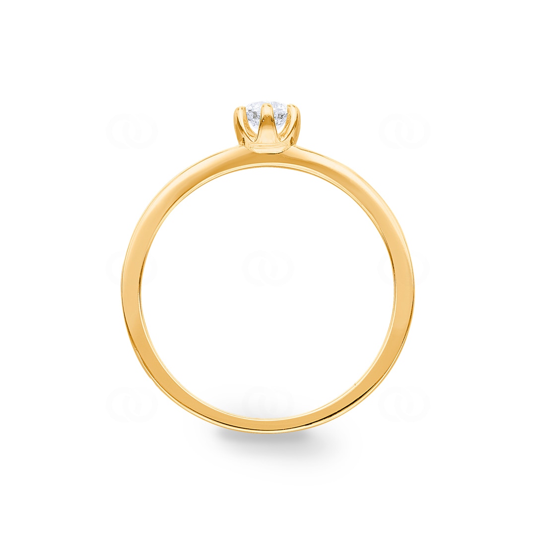 0.25 Karat Diamant Verlobungsring 750/18 K Gelbgold in 6-Griff