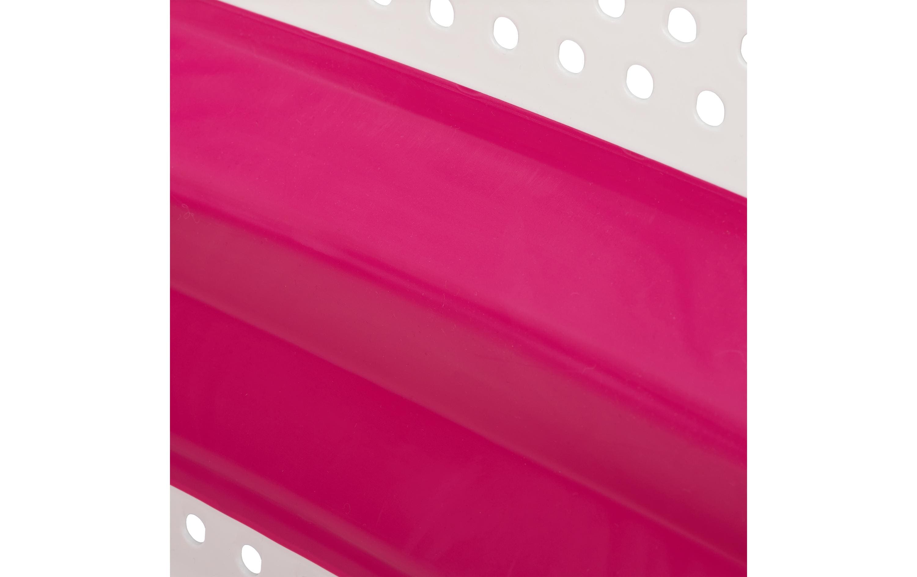 Wäschekorb 37 l, Pink/WeissFaltbarer Wäschekorb