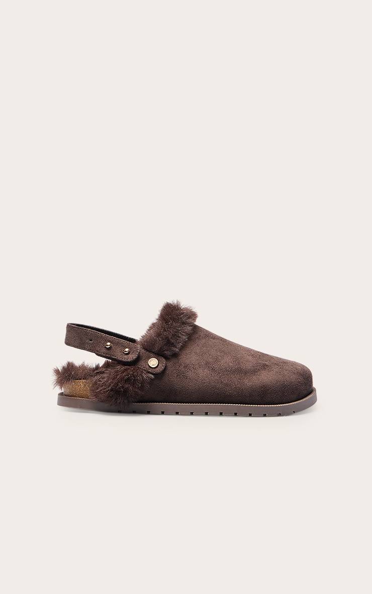 Chocolat Mules En Synthétique Doublées De Synthétique
