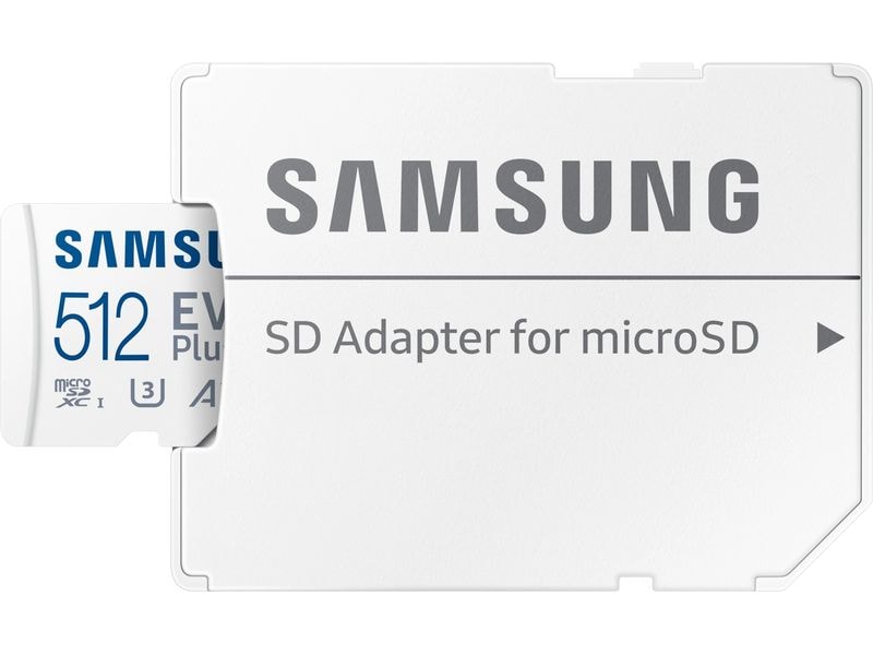 Samsung microSDXC-Karte Evo Plus 512 GB Auf Geschwindigkeit optimierte microSD Speicherkarte mit SD-Adapter
