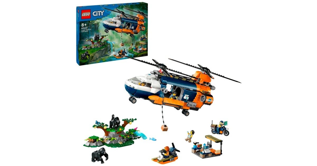 LEGOCity - Jungleonderzoekers: helikopter bij de basis Constructiespeelgoed  (60437)