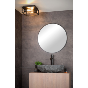 Lucide badkamer plafonnière Carlyn IP54 zwart