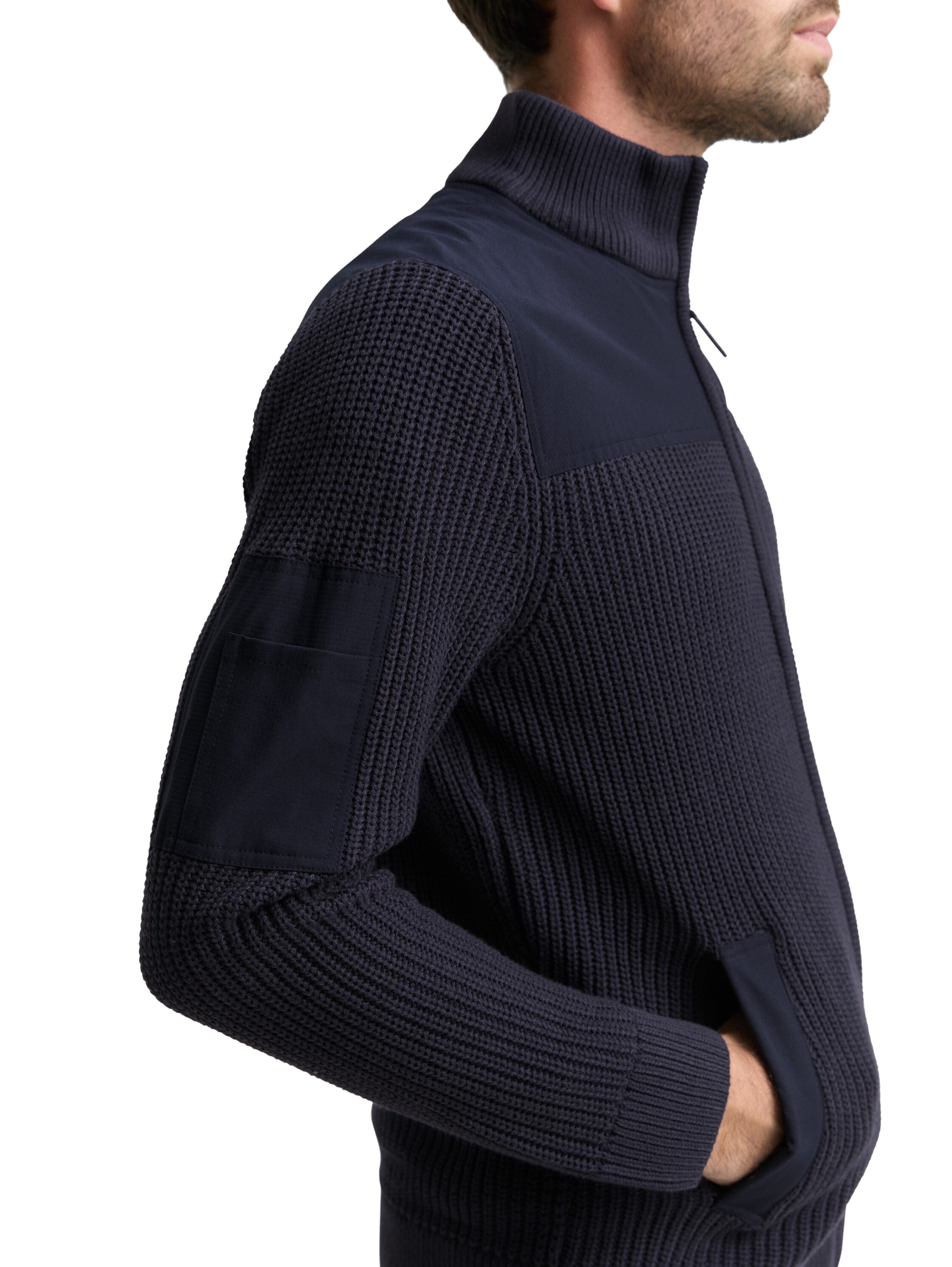 TOM TAILOR Strickjacke , mit Logo Stickerei