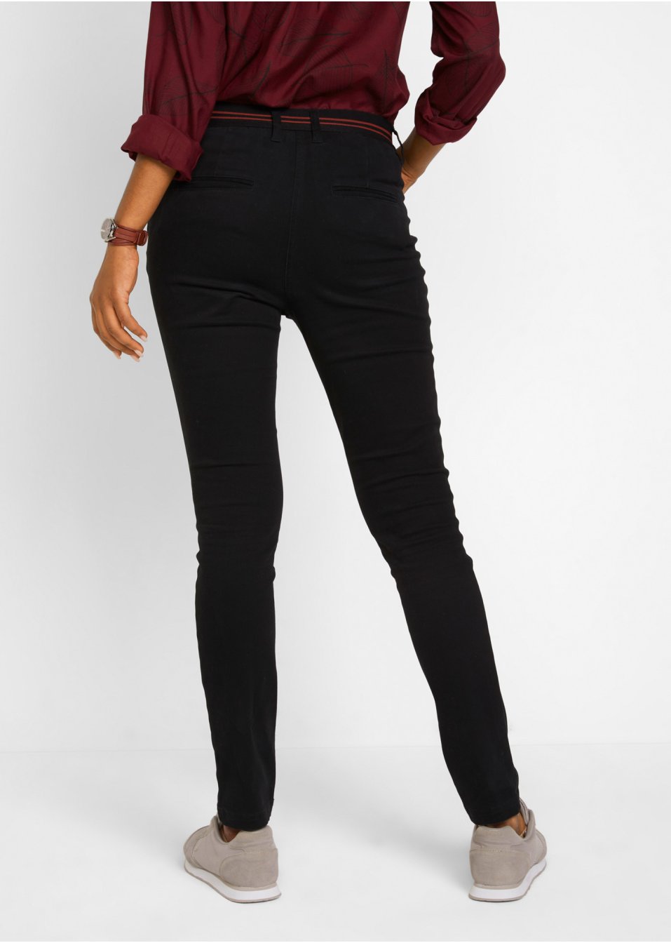 Jean ultra-stretch avec taille confortable rayée, Slim Fit