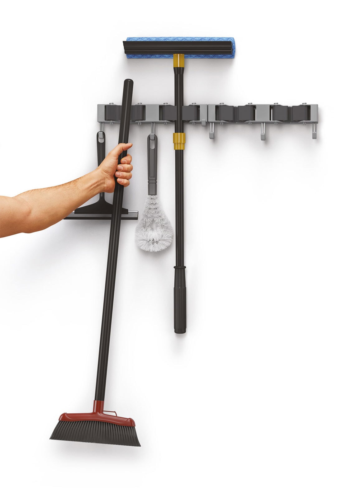 metaltex Klemmleiste HANG-UP 6 3er-Set grau Kunststoff