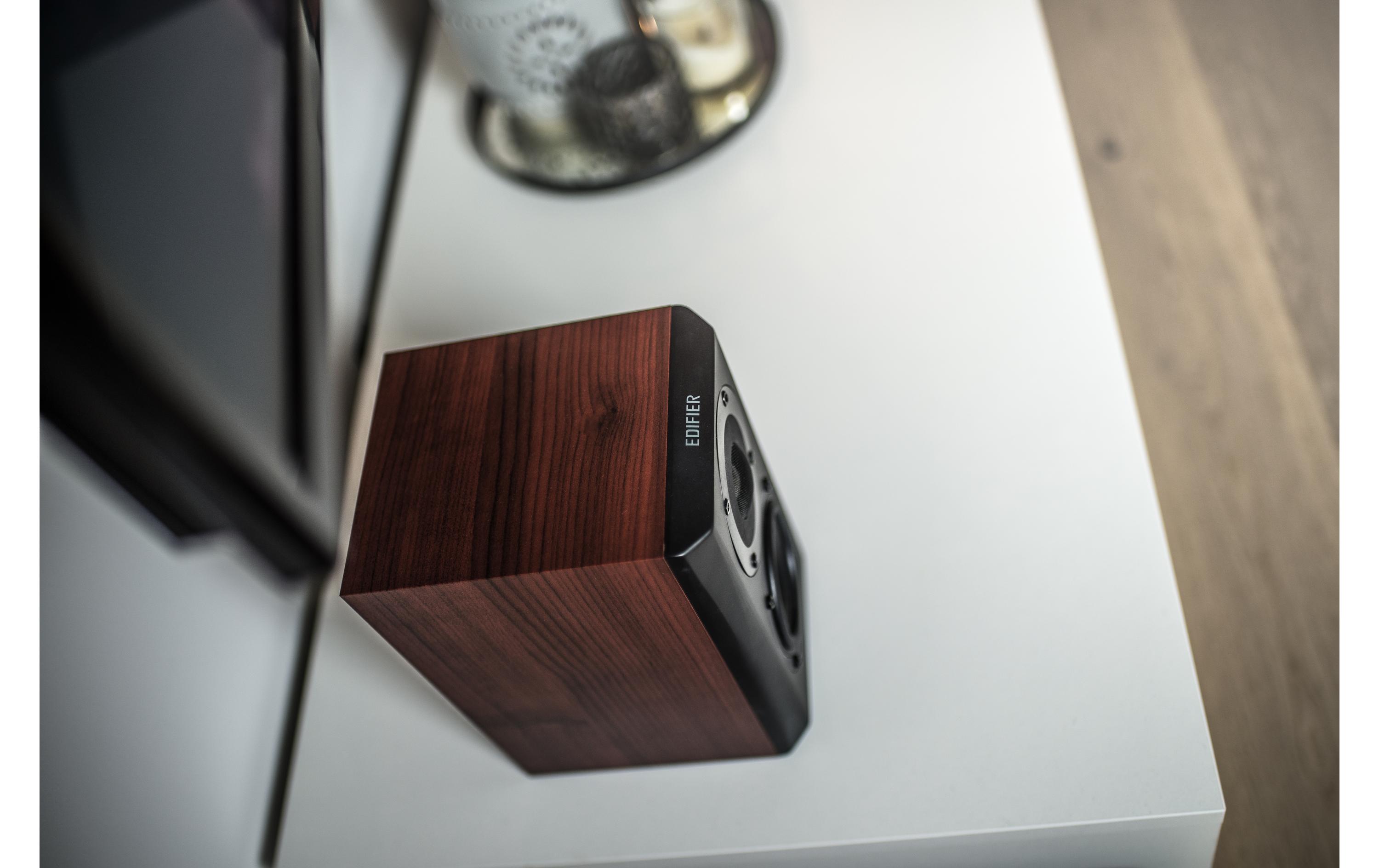 Regallautsprecher Paar S350DB mit Subwoofer Braun<br>Aktive 2.1 Lautsprecher mit Subwoofer und Bluetooth