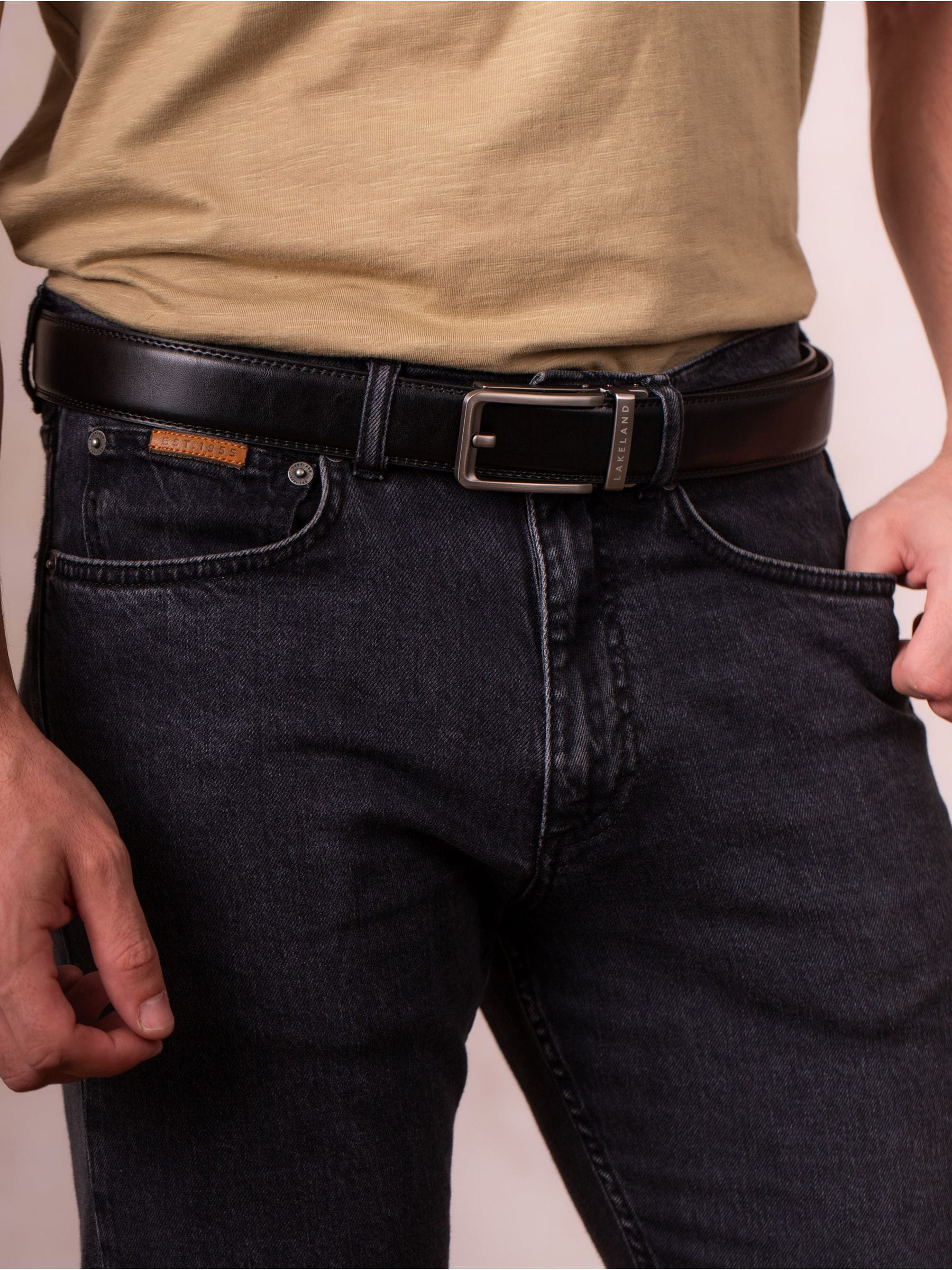 Zwart - Lakeland Leather Rigg Ratchet Belt