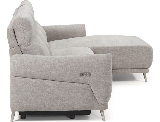 CONCEPT1 - Canapé tissu Munich 2 relax électrique gris angle droite