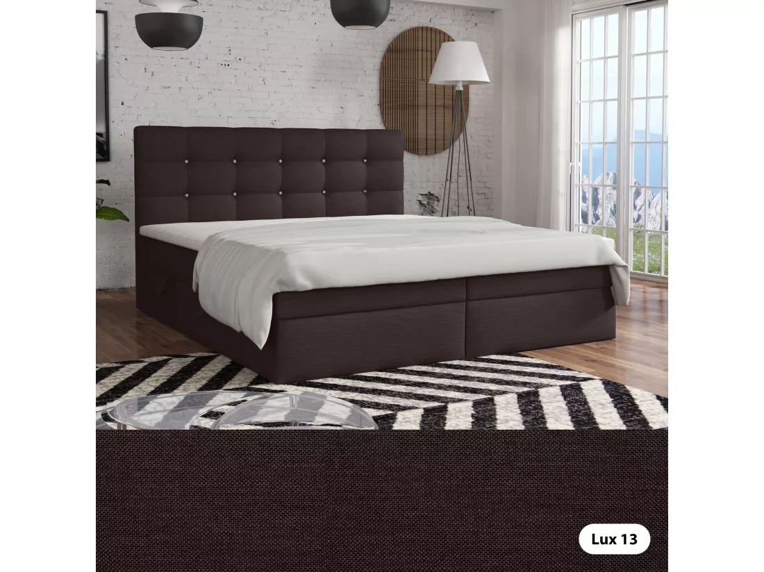LIT BOXSPRING avec surmatelas Elegante 180x200 cm, noir