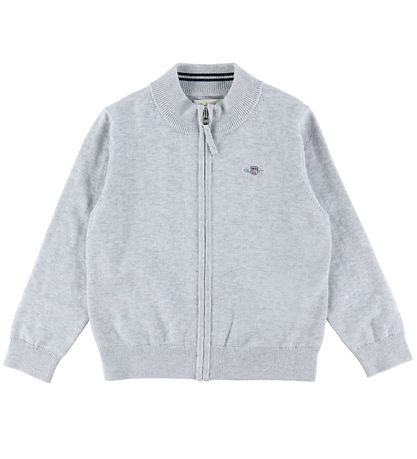 GANT Cardigan - Shield Cotton Postleitzahl - Strick - Light Grey