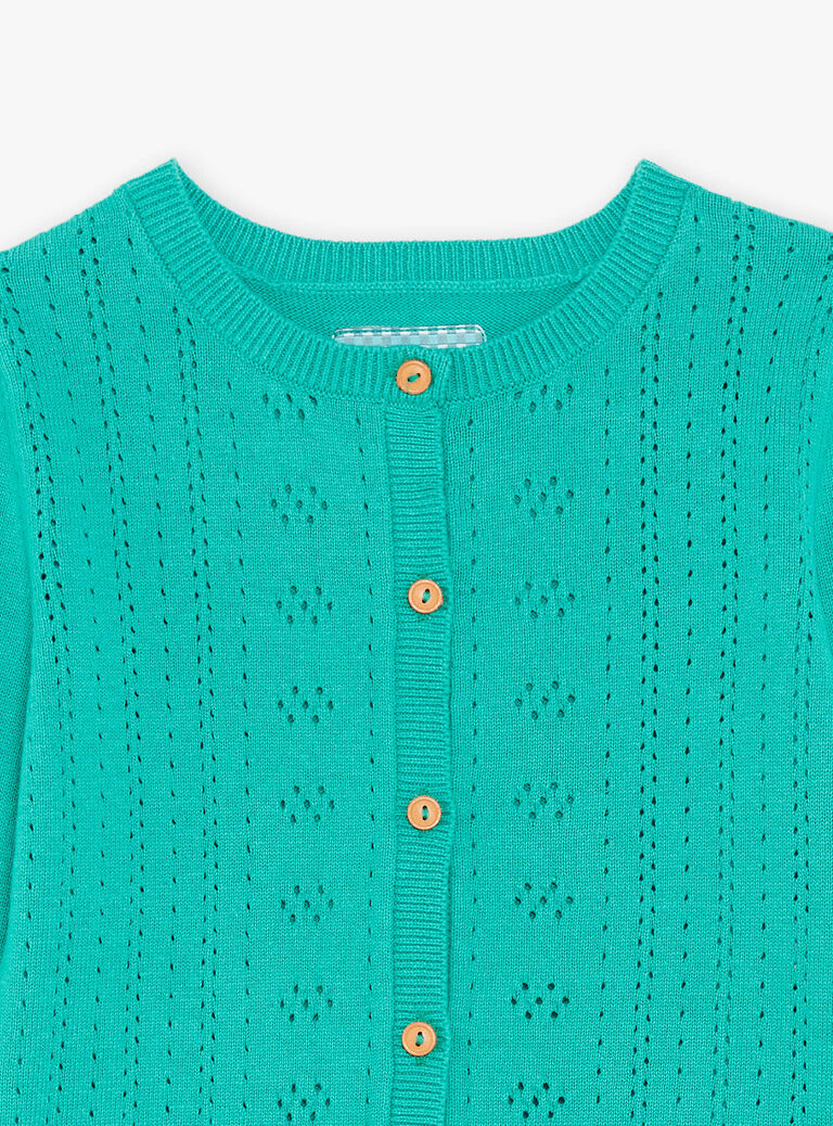 Gilet ajouré vert menthe