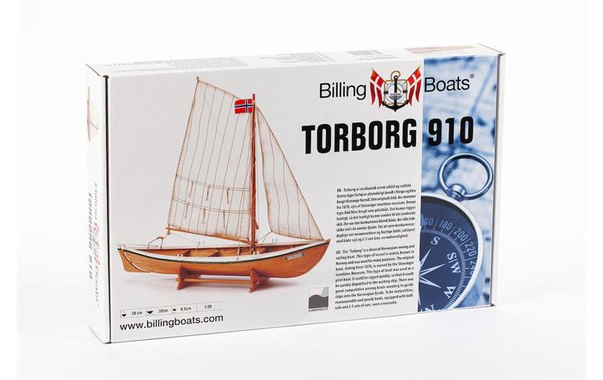 Bausatz Torborg 1:20, 320 mmDetaillierter Bausatz eines Ruder- und Segelbootes