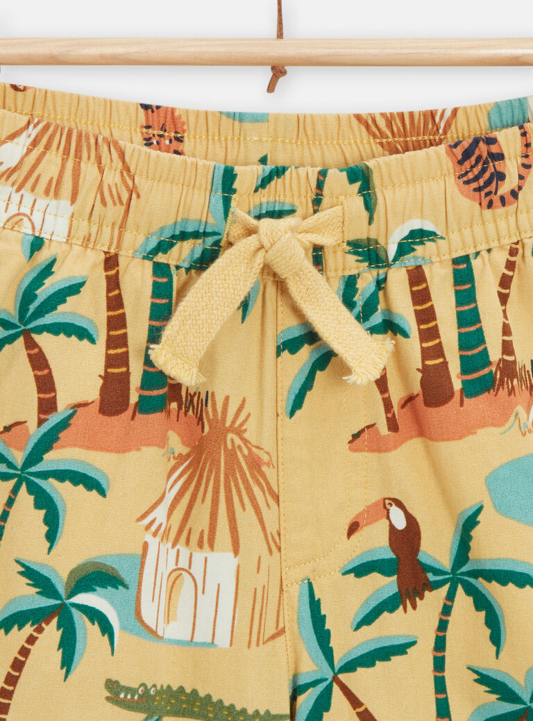 Bermuda jaune pâle imprimé savane pour garçon