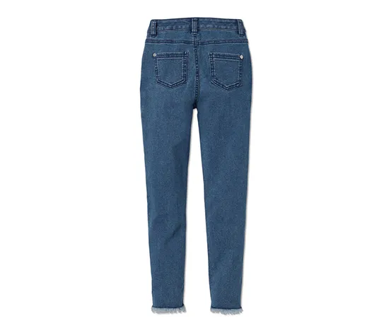 High-Waist-Jeans, blue denim