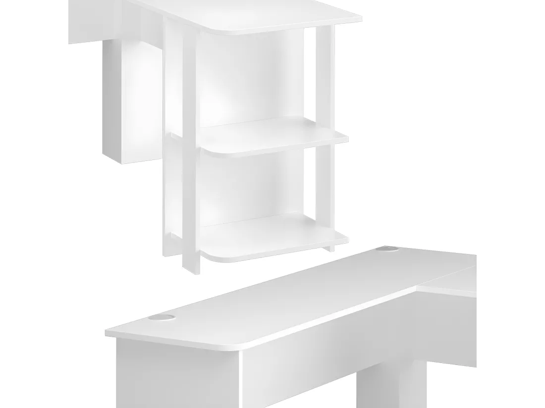 Bureau D'angle Blanc 140 X 75 X 140 Cm (lxhxp)