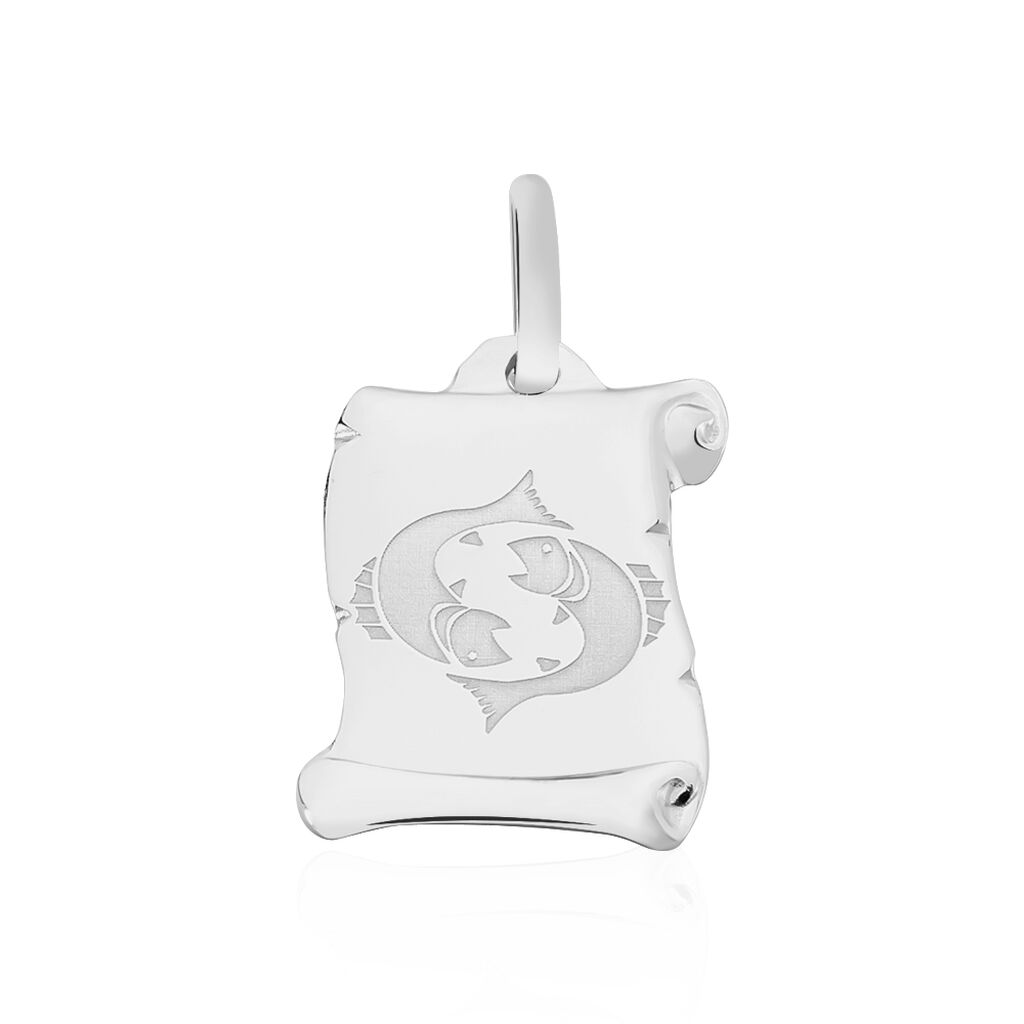 Pendentif Zodiaque Parchemin Argent Blanc