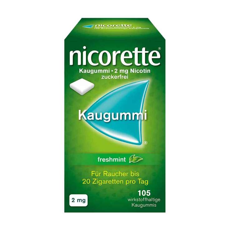 nicorette Kaugummi freshmint, 2 mg Nikotin, 105 St