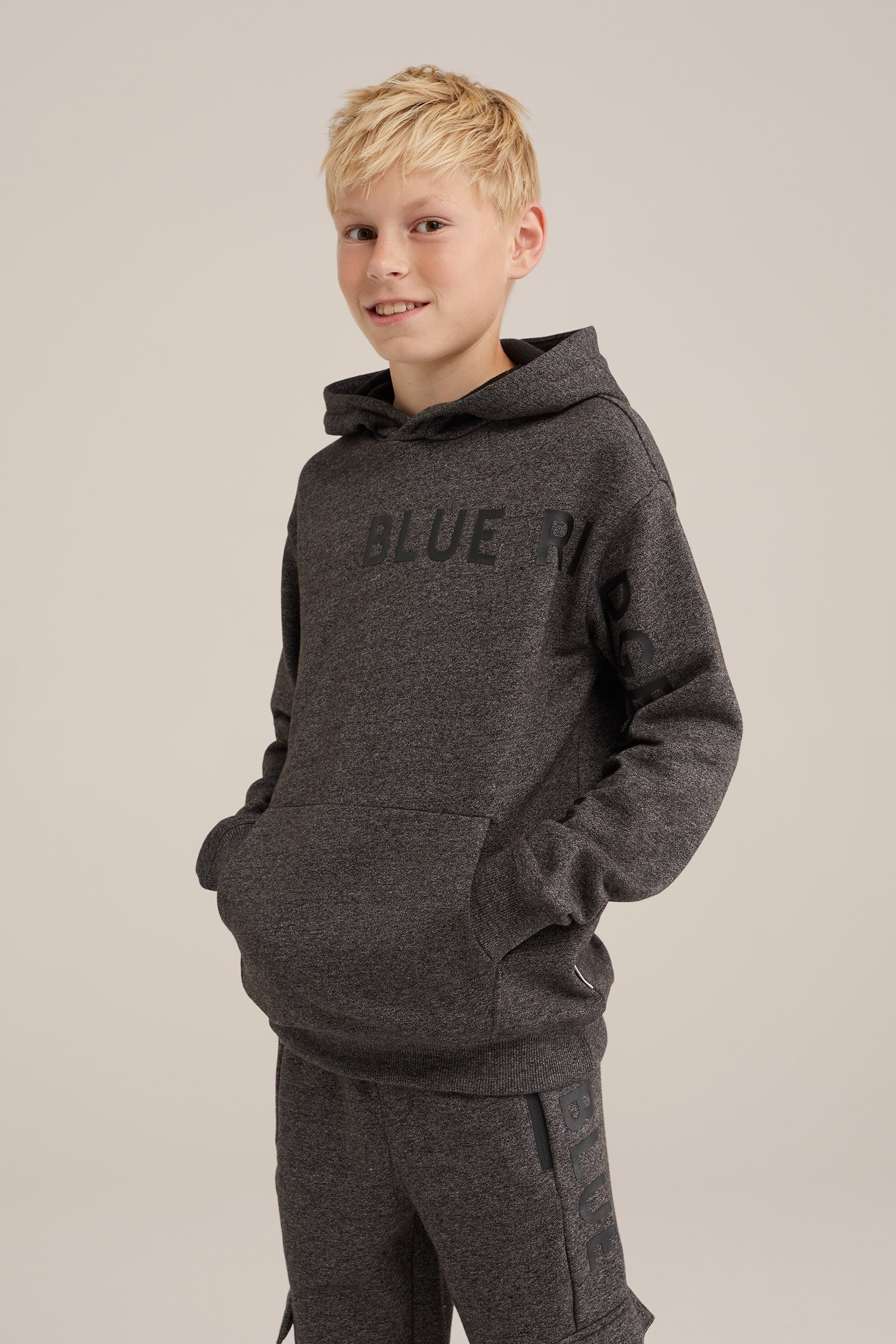 Jongens hoodie met opdruk Blue Ridge Zwart