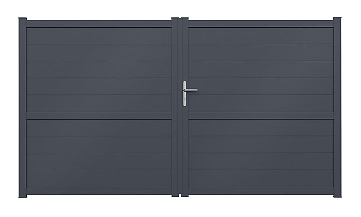 Portail Jardimat aluminium Perth gris anthracite - 300 x h.170 cm