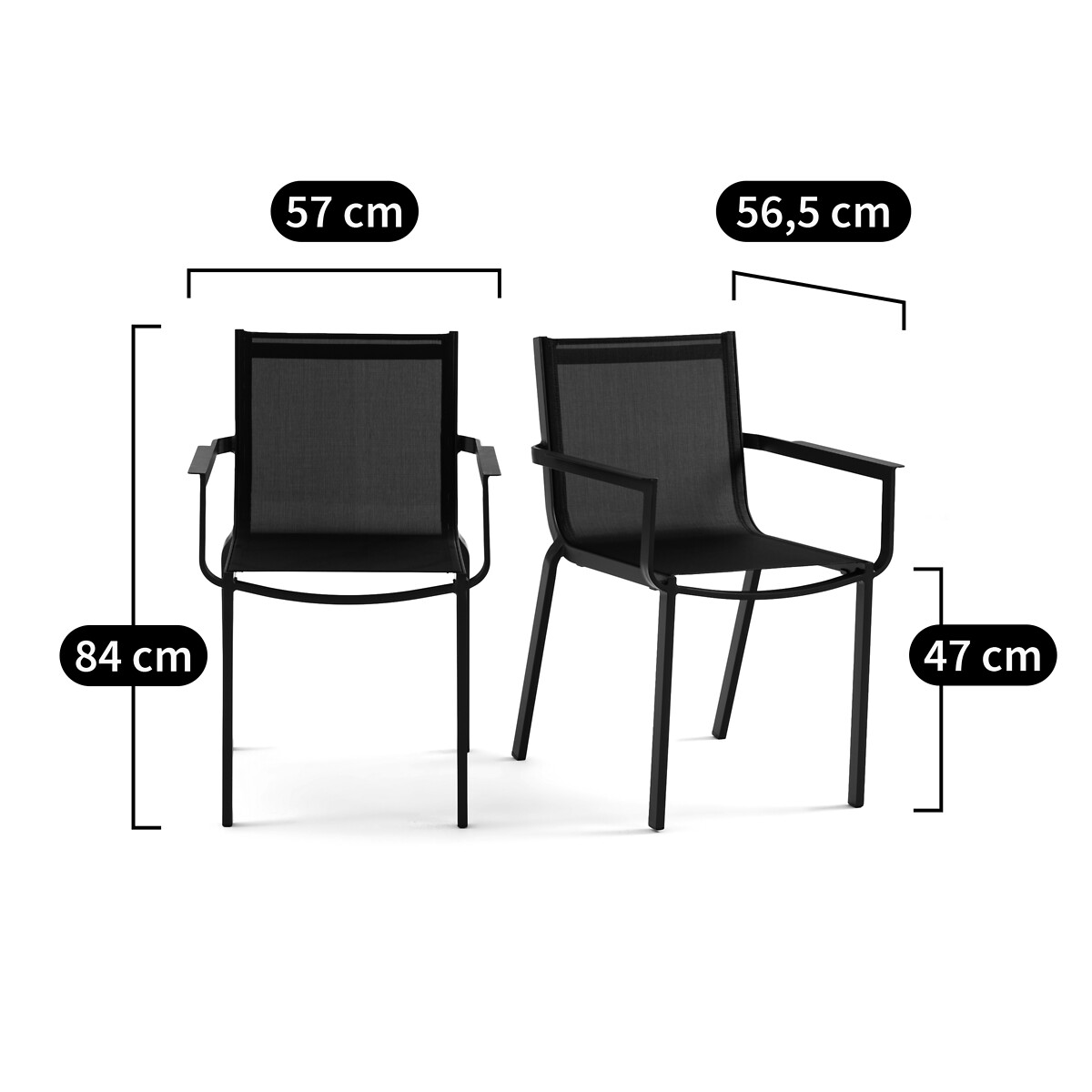 LA REDOUTE INTERIEURS<br>Conjunto de 2 poltronas de jardim em alumínio ZORY
