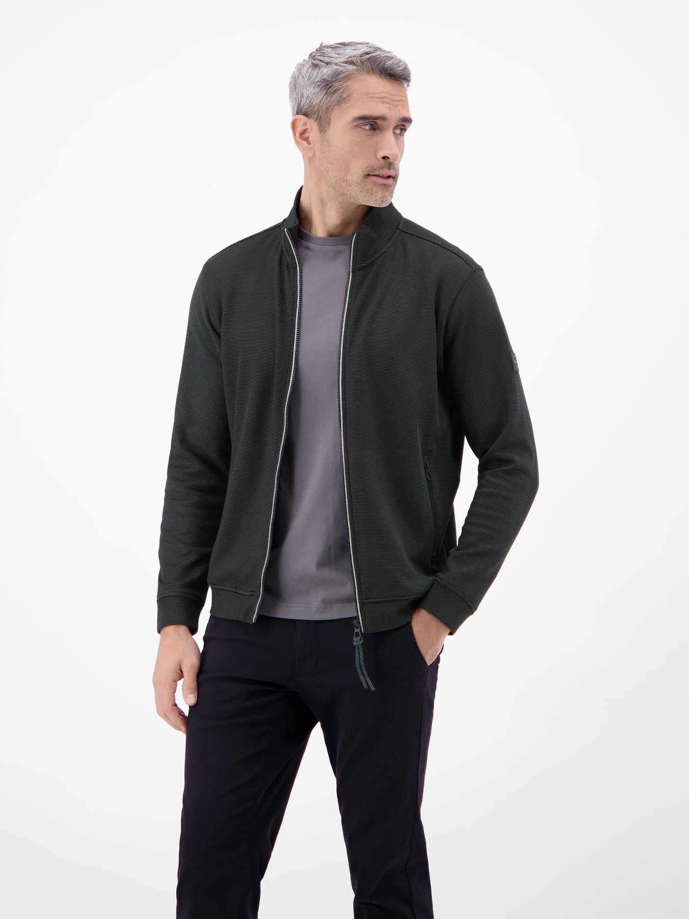 Sweatjacke aus Baumwollmischgewebe