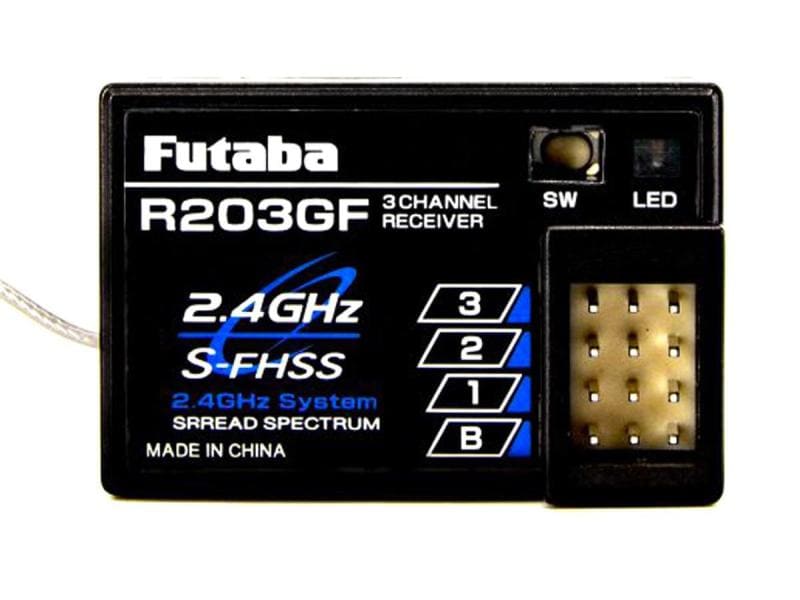 Futaba Fernsteuerung T3PRKA mit R203GF 3-Kanal 2.4 GHz S-FH 3-Kanal Sender für RC Fahrzeuge
