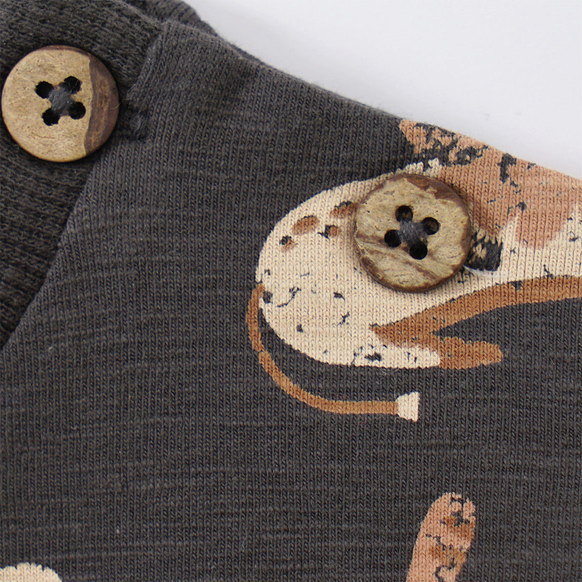 Topomini Baby Langarmshirt mit Tier-Motiven dunkelgrau / hellbraun