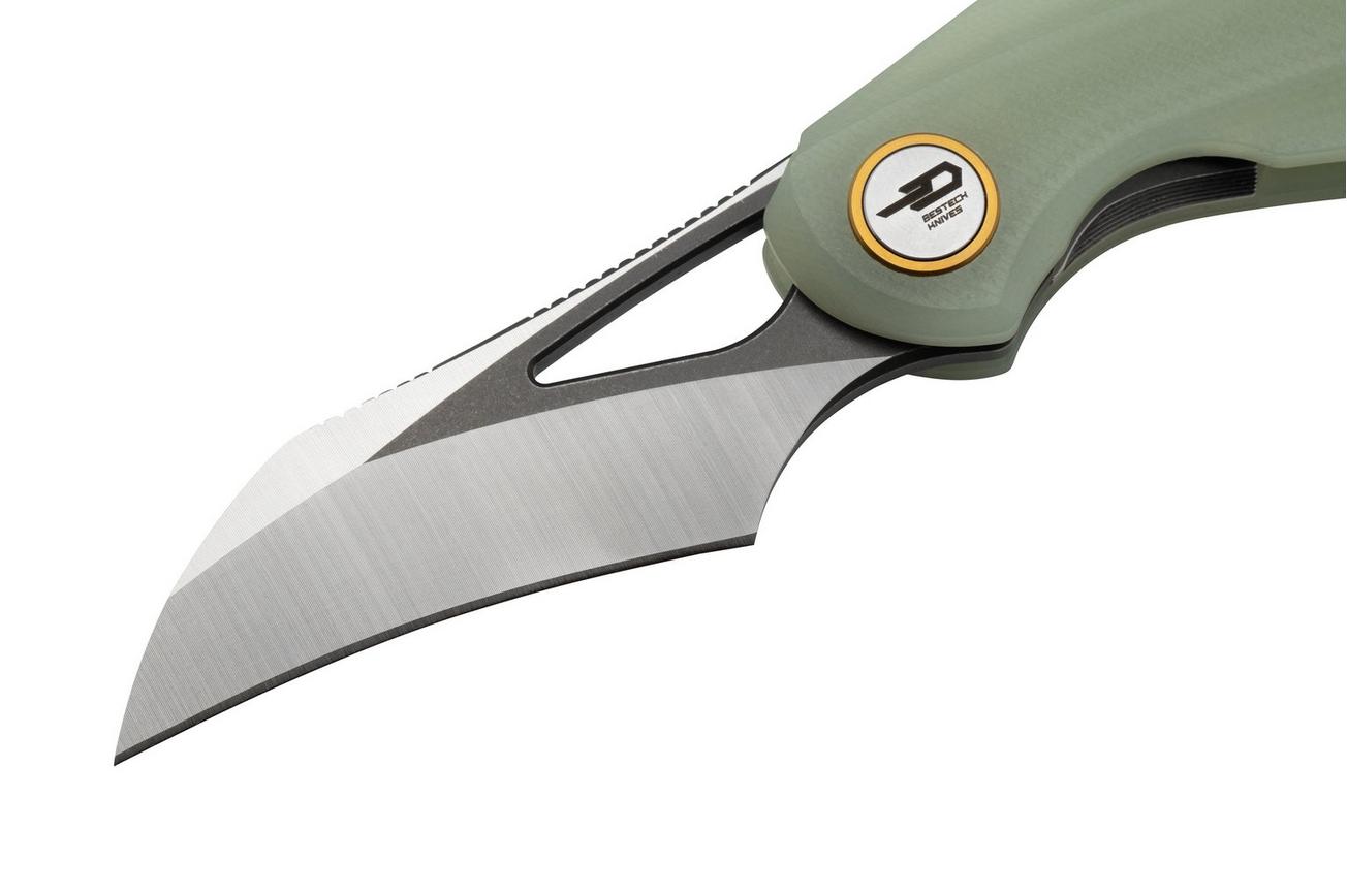 Bestech Bihai Grey DLC Stonewashed Satin, Jade G10 BG53F zakmes, Ostap Hel design