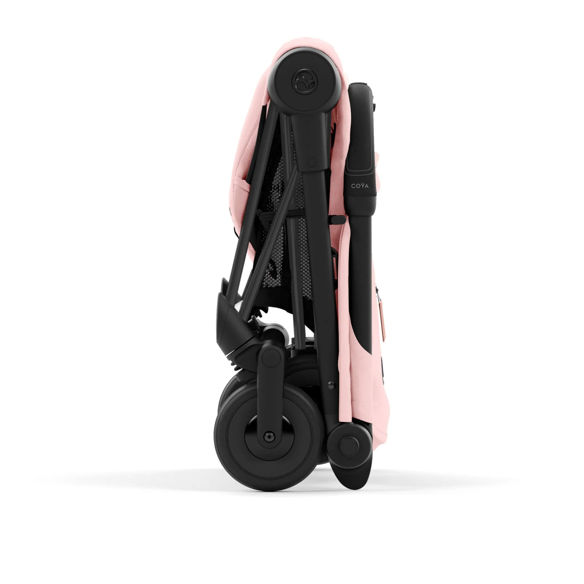 Cybex Poussette Coya - Cadre noir mat avec siège rose pêche