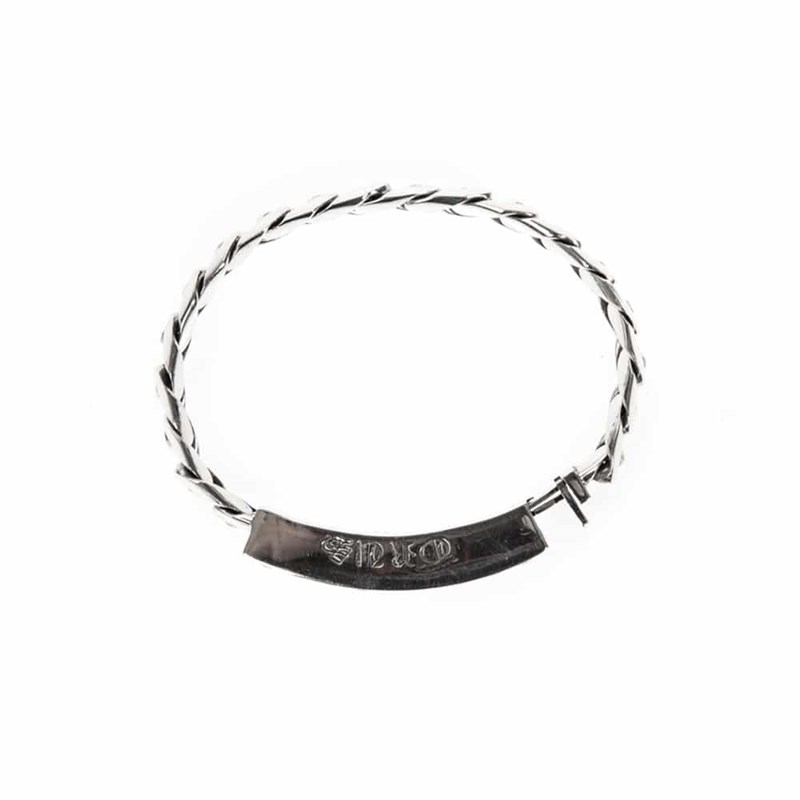 Gourmette Bracelet Moderne Argent Pierre Blanche
