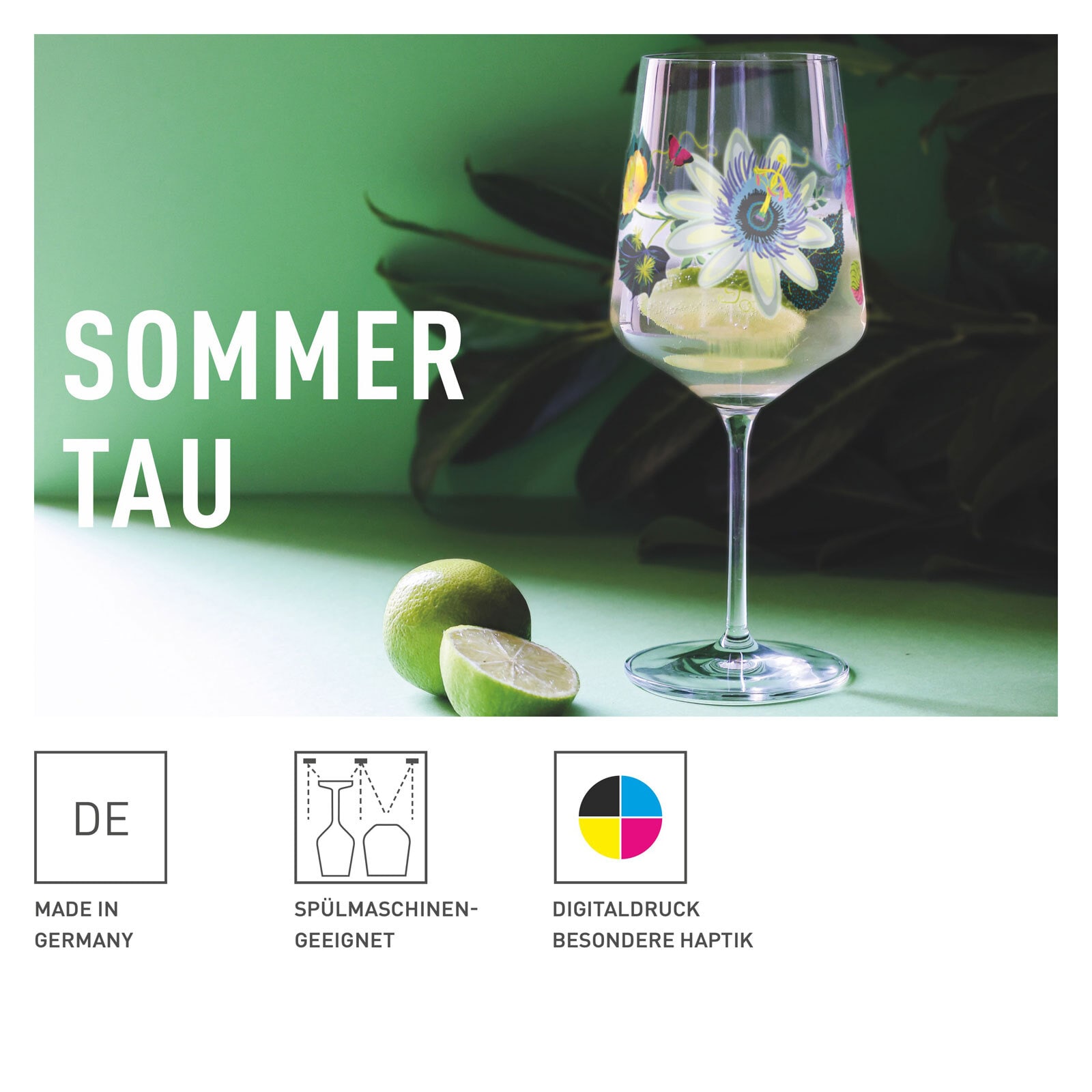 RITZENHOFF Aperitifglas SOMMERTAU HUGO 4er Set Blumen Kristallglas