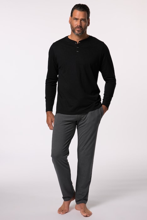 JP 1880 Schlafanzug, Zweiteiler, Henley, bis 8 XL