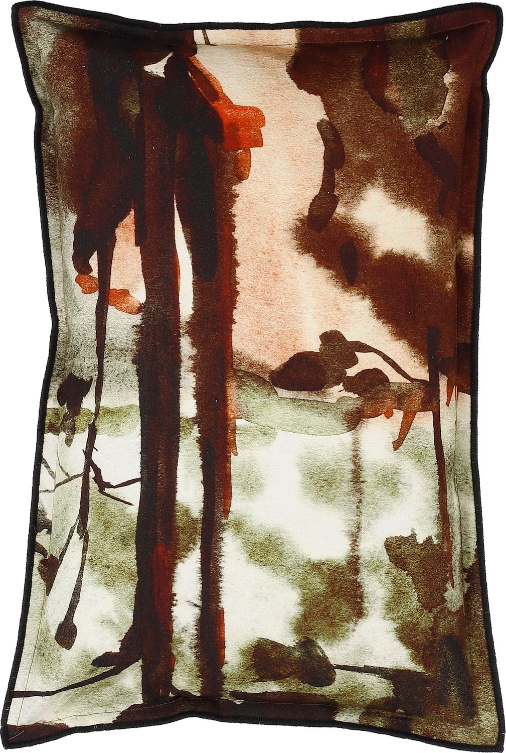 In the Mood Collection sierkussen Foresta groen/bruin/rood 35 x 55 cm