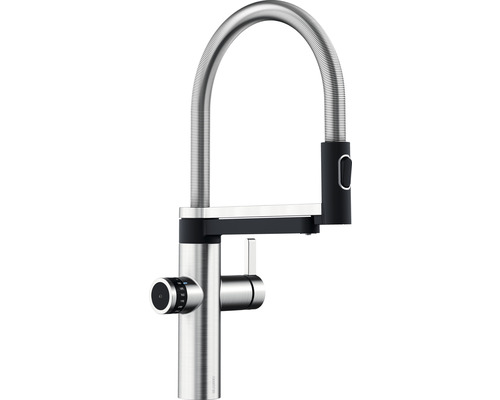 Blanco keukenkraan met filterfunctie DRINK.FILTER EVOL-S PRO geborsteld roestvrij staal 526311