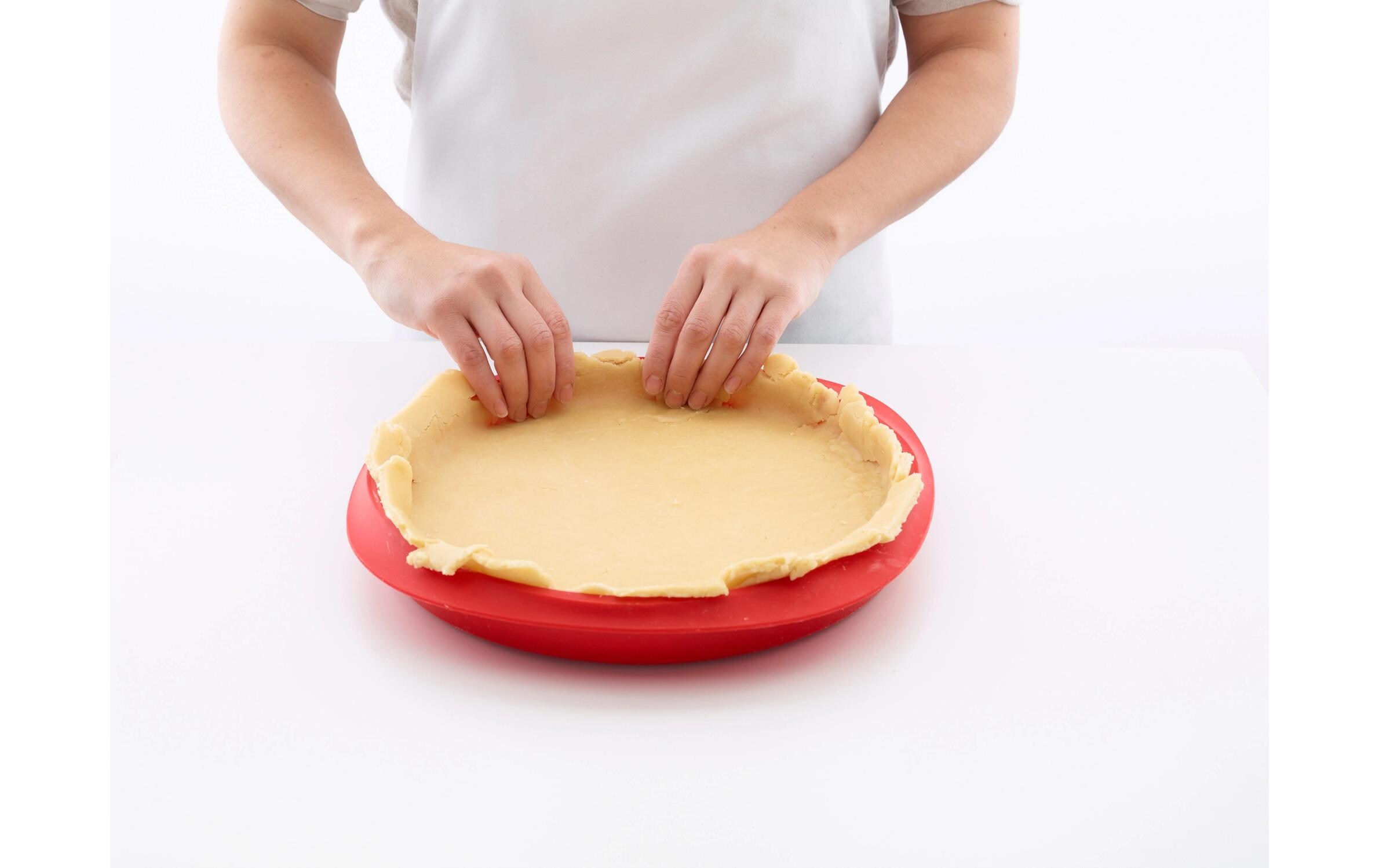 Quiche-Backform ø 28 cm, Rot / WeissQuicheform mit Keramikplatte