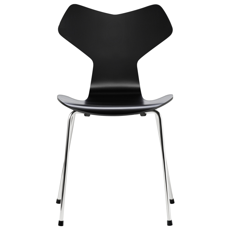 Fritz Hansen Grand Prix eetkamerstoel chroom, eiken zwart