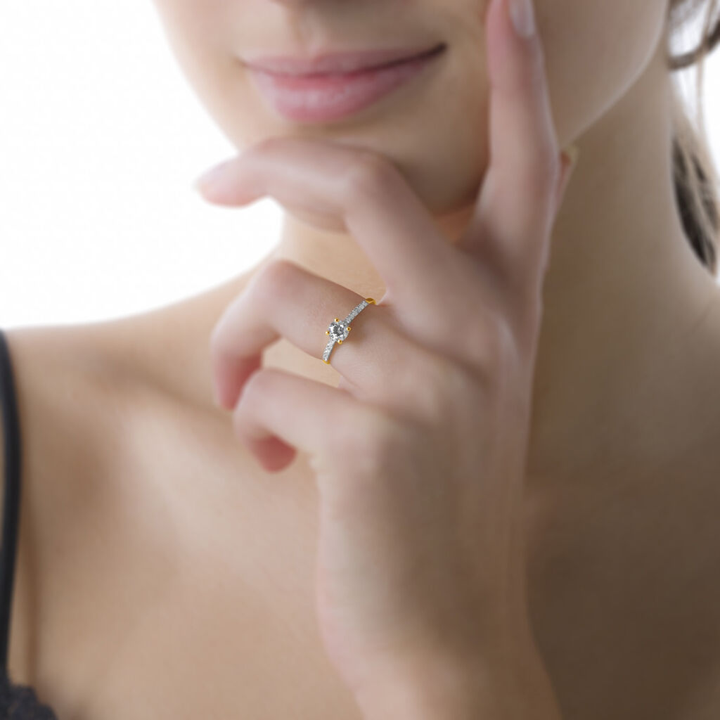 Bague Manon Or Rose Saphir Et Diamant