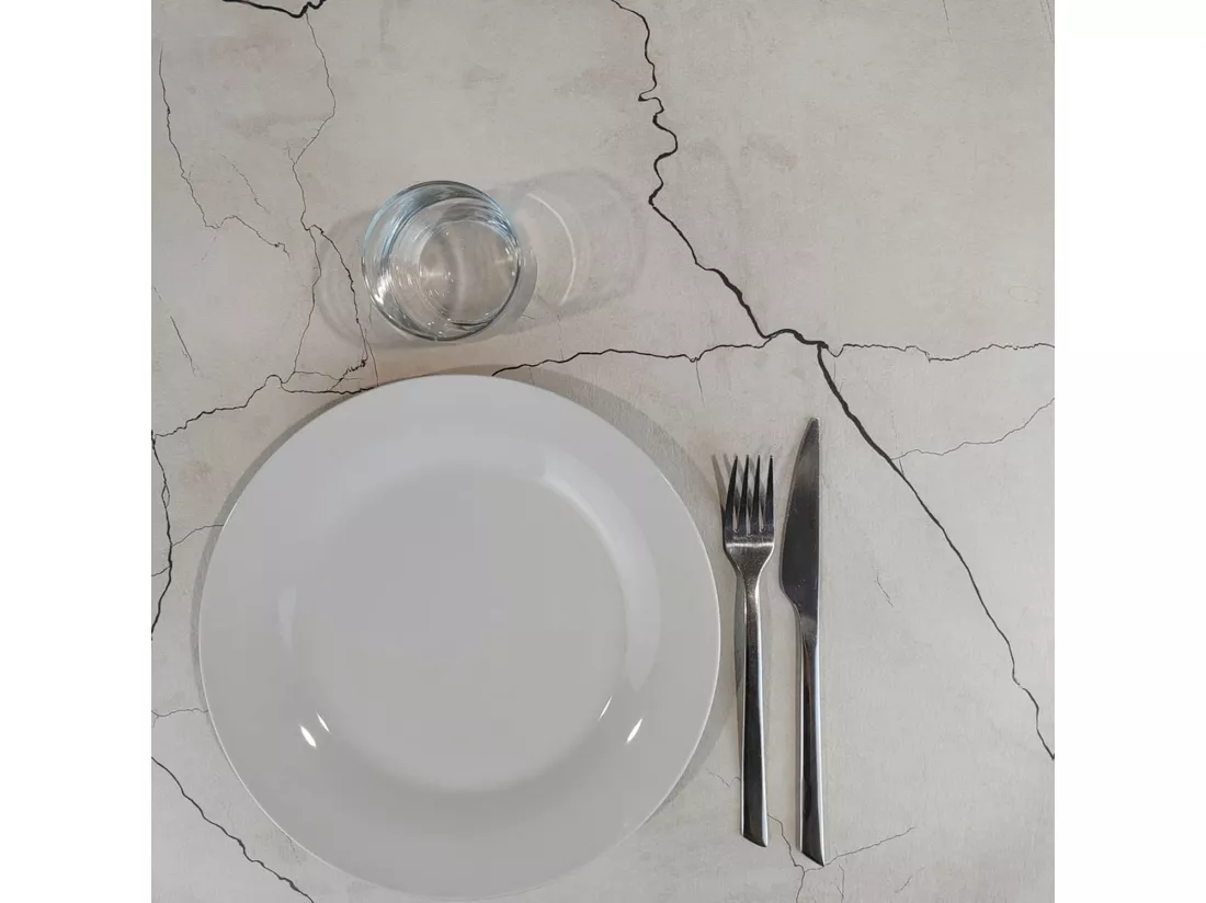 Mange-debout 60 x 60 cm - modèle Rome marbré lune blanche