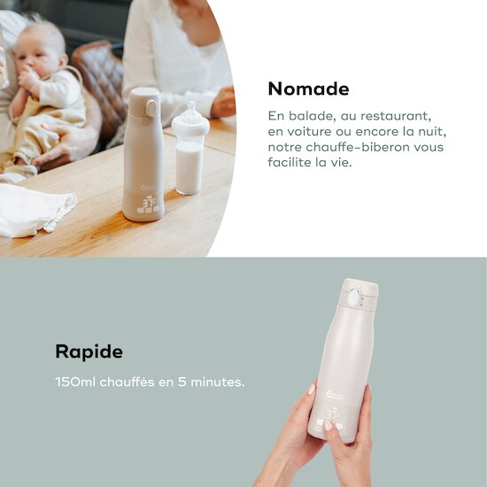 Chauffe-biberon nomade MOOV & FEED   Beige        de               Babymoov