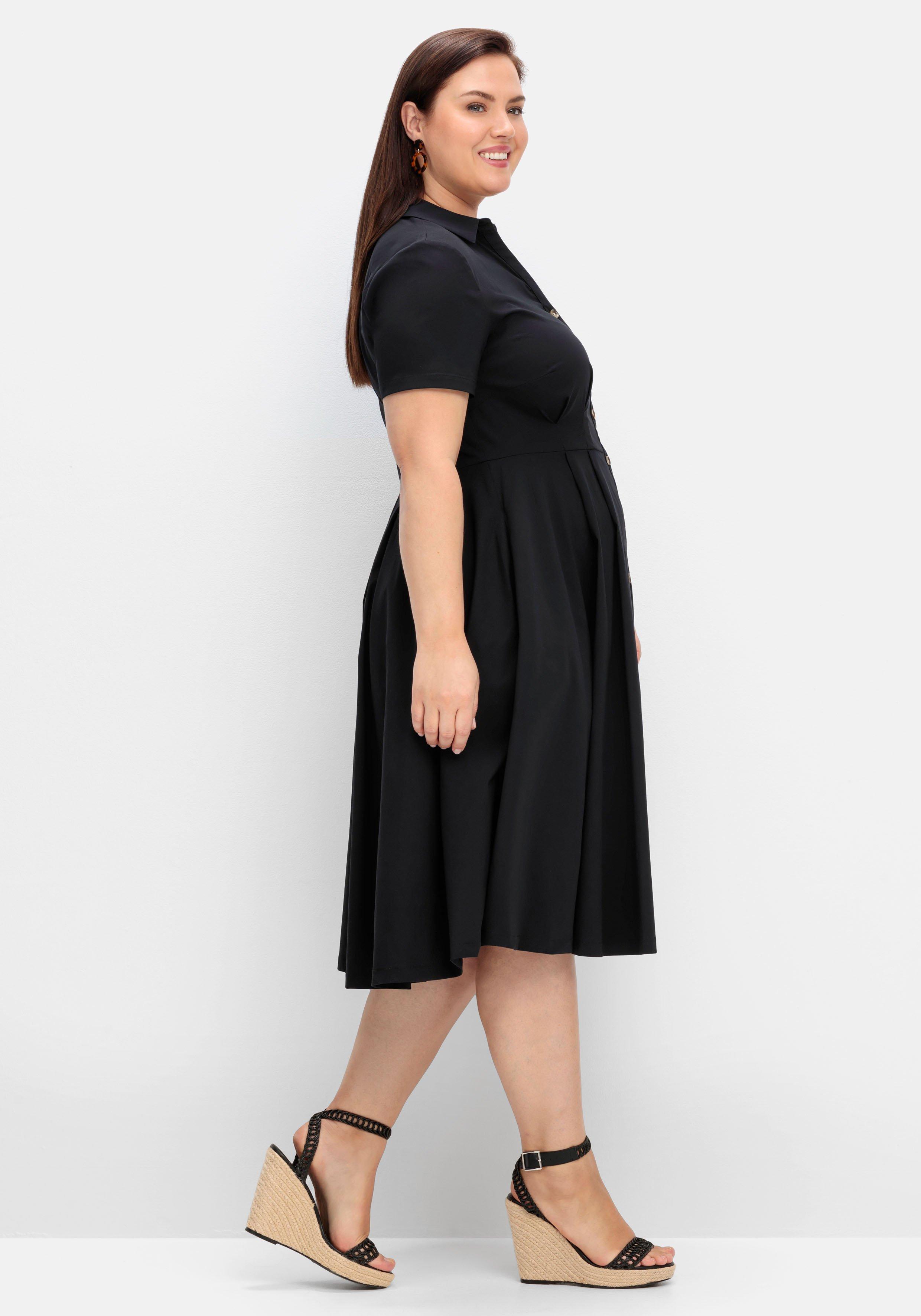 Hemdblusenkleid mit ausgestelltem Rock, aus Popeline