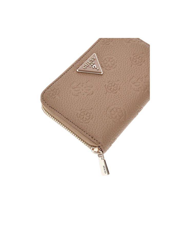 GUESS CRESIDIA SLG MEDIUM ZIP AROUND Dark taupe