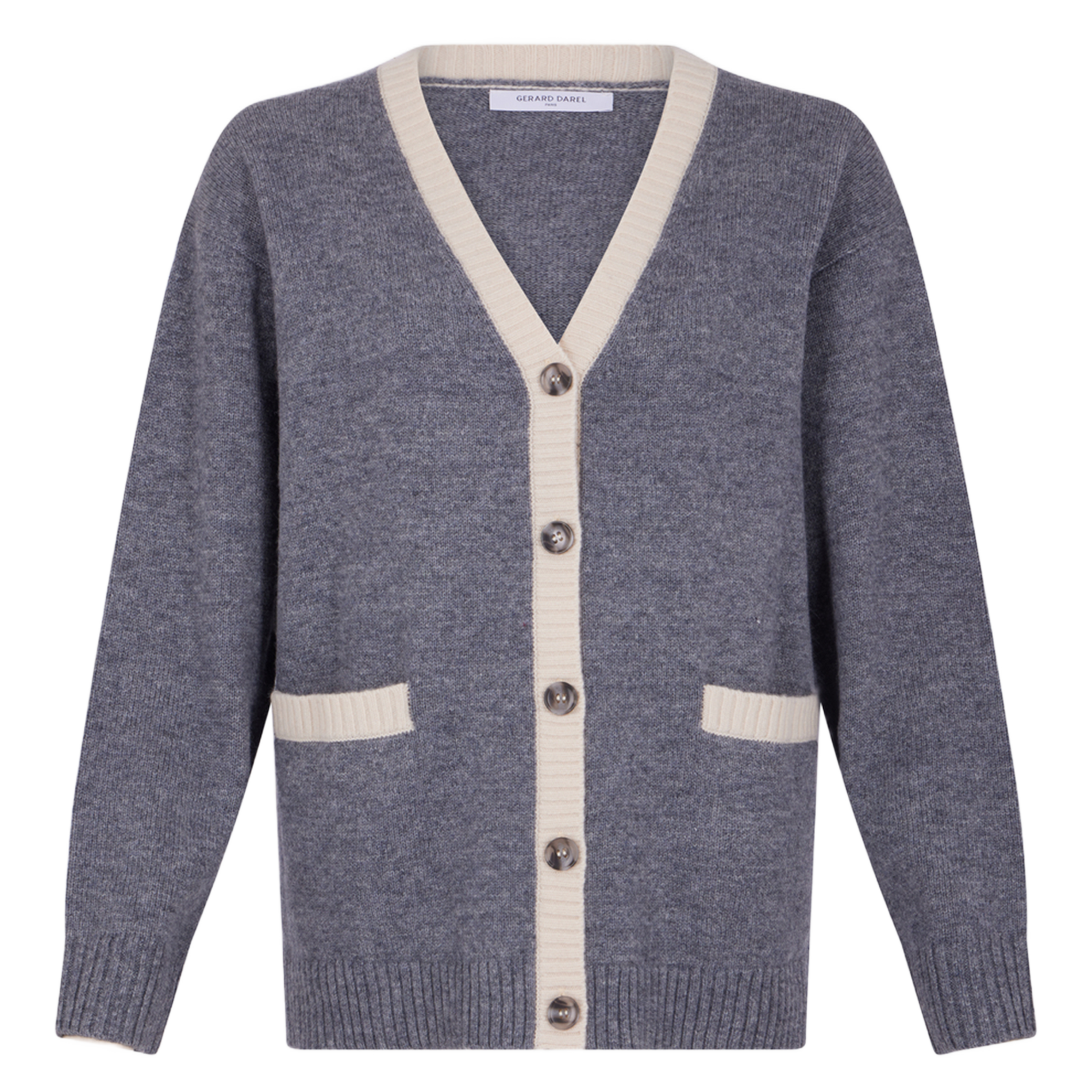 JANNICE - Gilet bicolore en laine | Gris