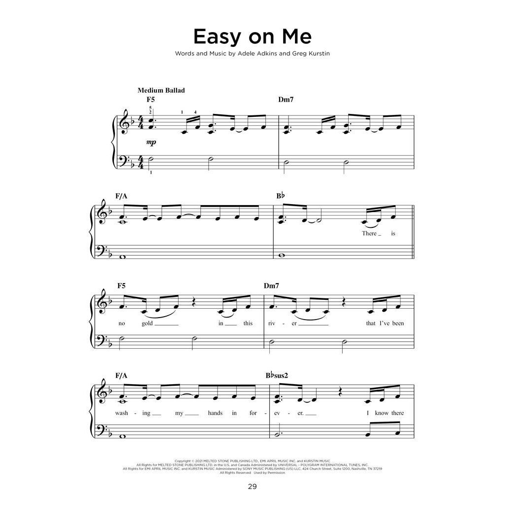 Hal Leonard Chart Hits of 2021-2022 Easy Piano pianoboek