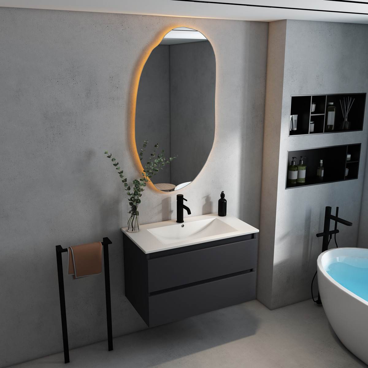Fontana Rovigo onderkast 80cm mat zwart