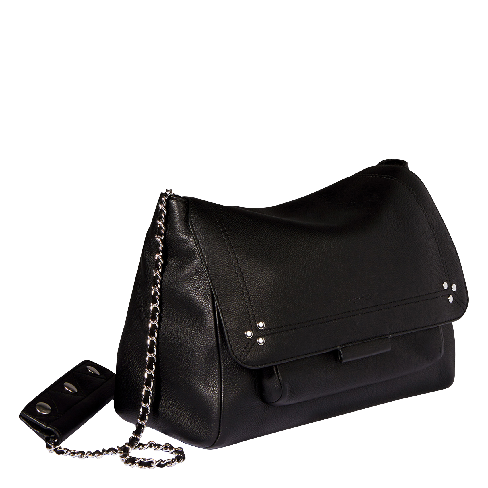 LULU L - Sac besace en cuir | Noir